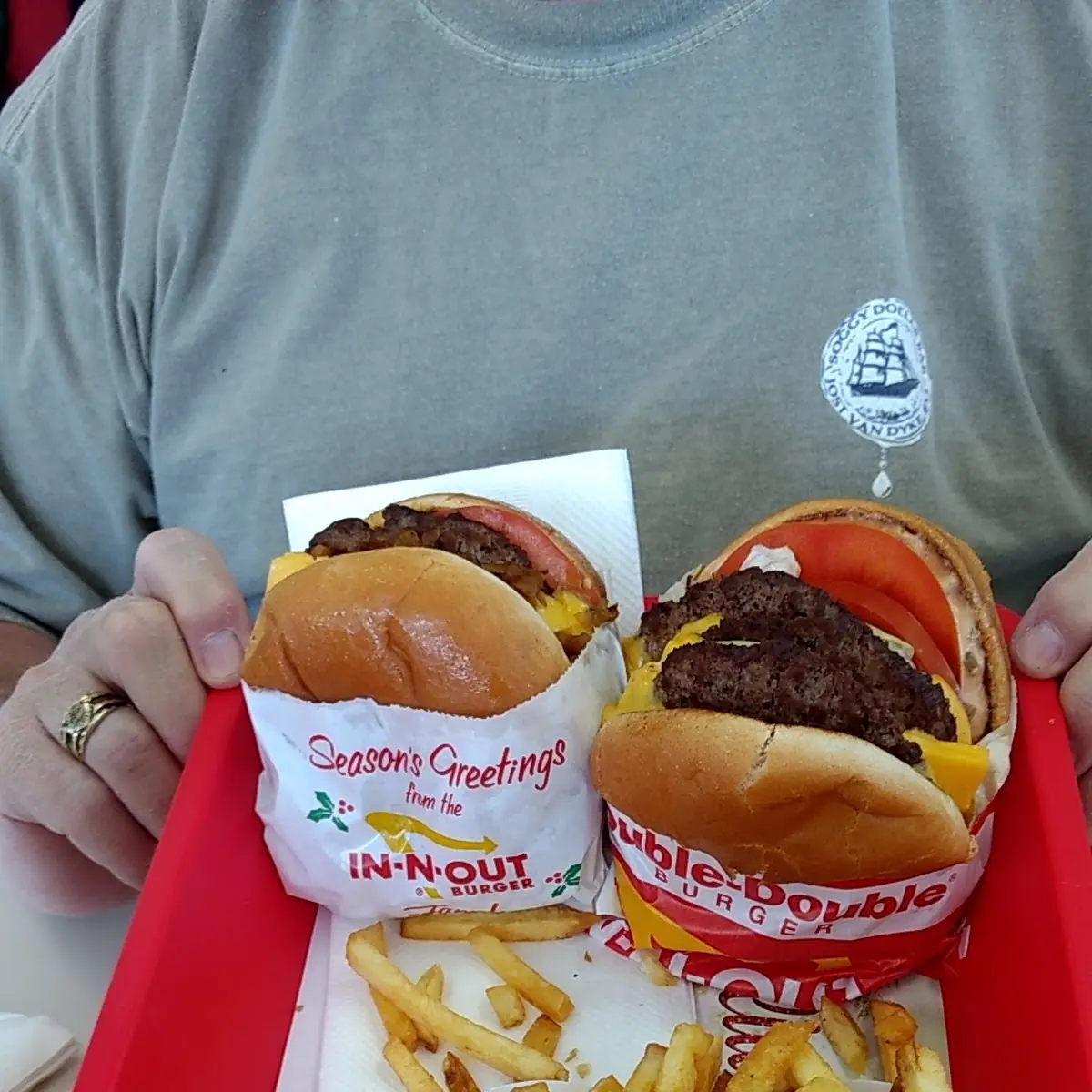 Double Double Cheeseburger and Fries