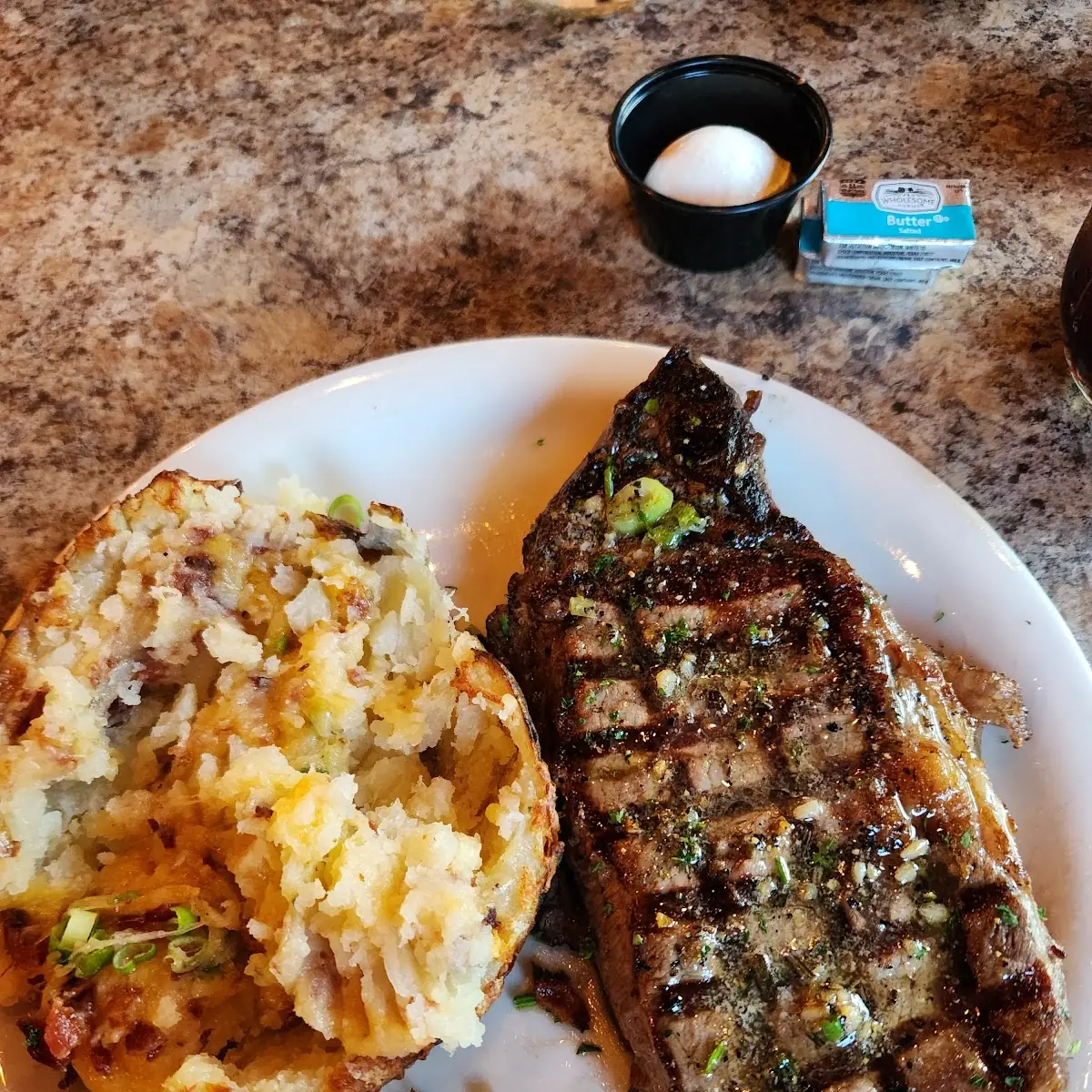 Ribeye Steak and Loaded Baked Potato