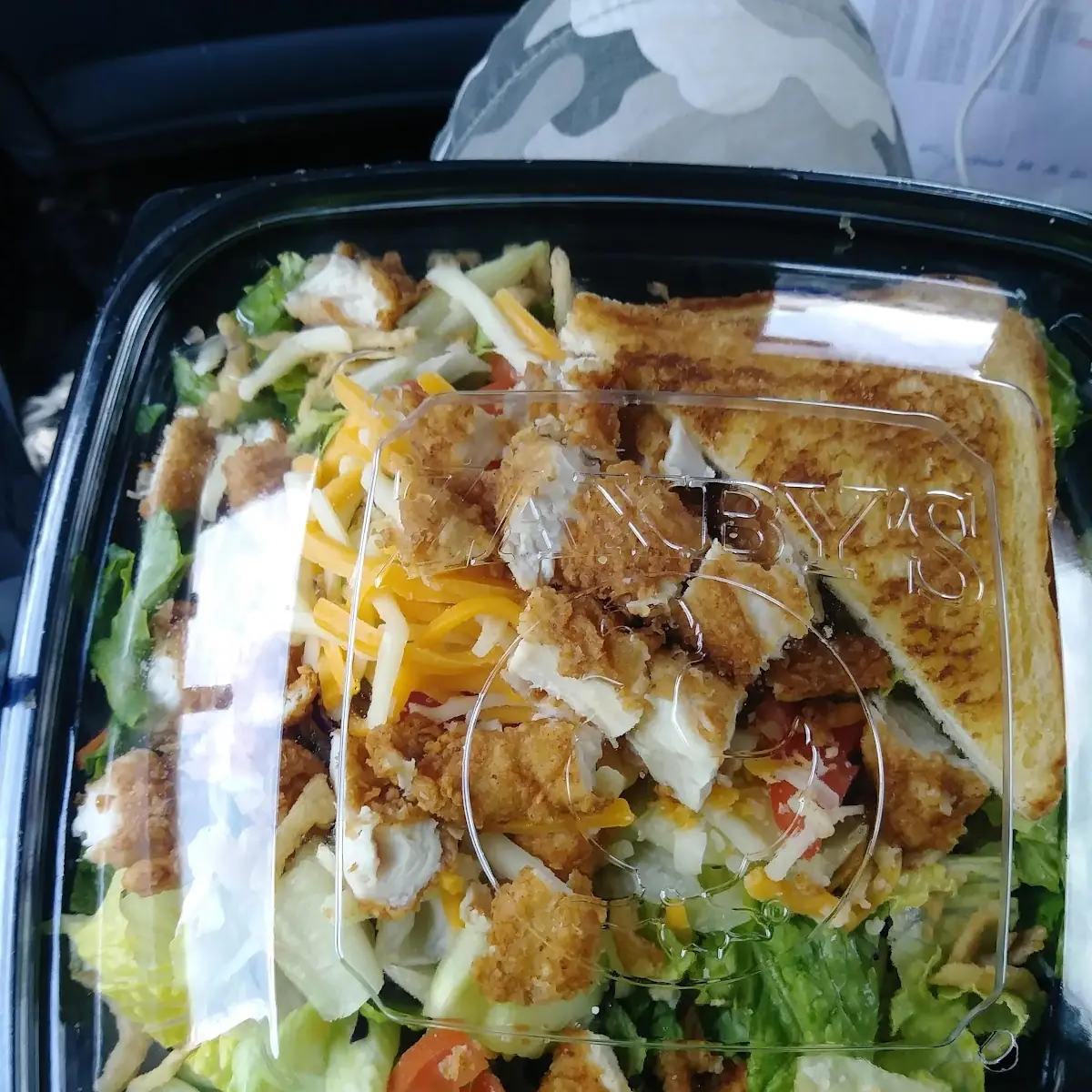 Fried Chicken Salad with Toast