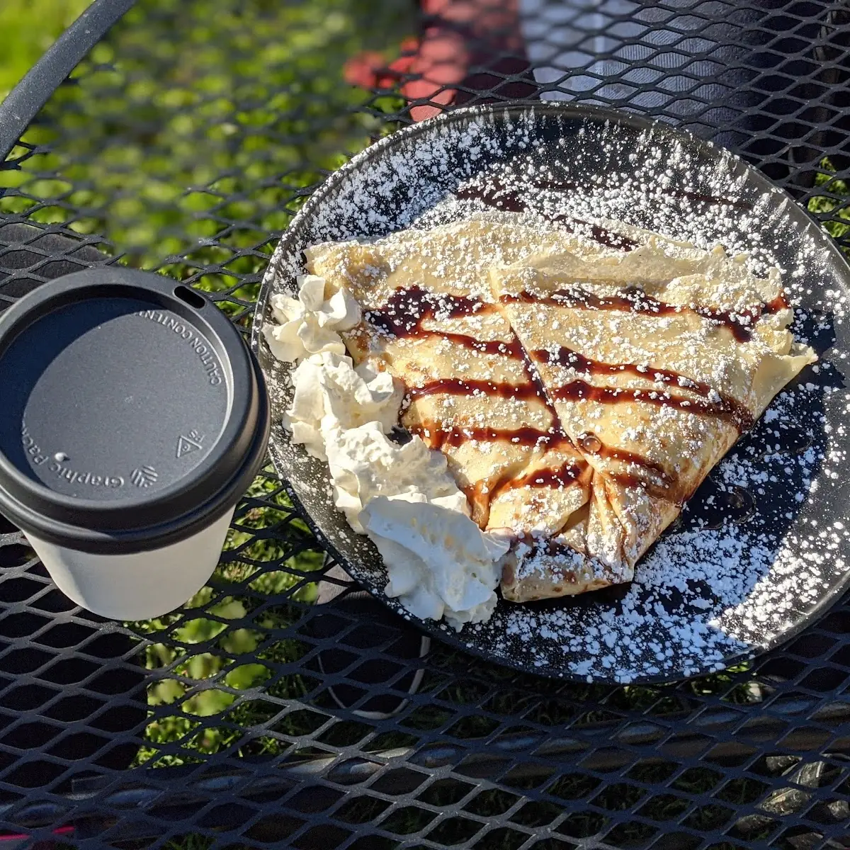 Mixed Berry Nutella Crepe with Cappuccino