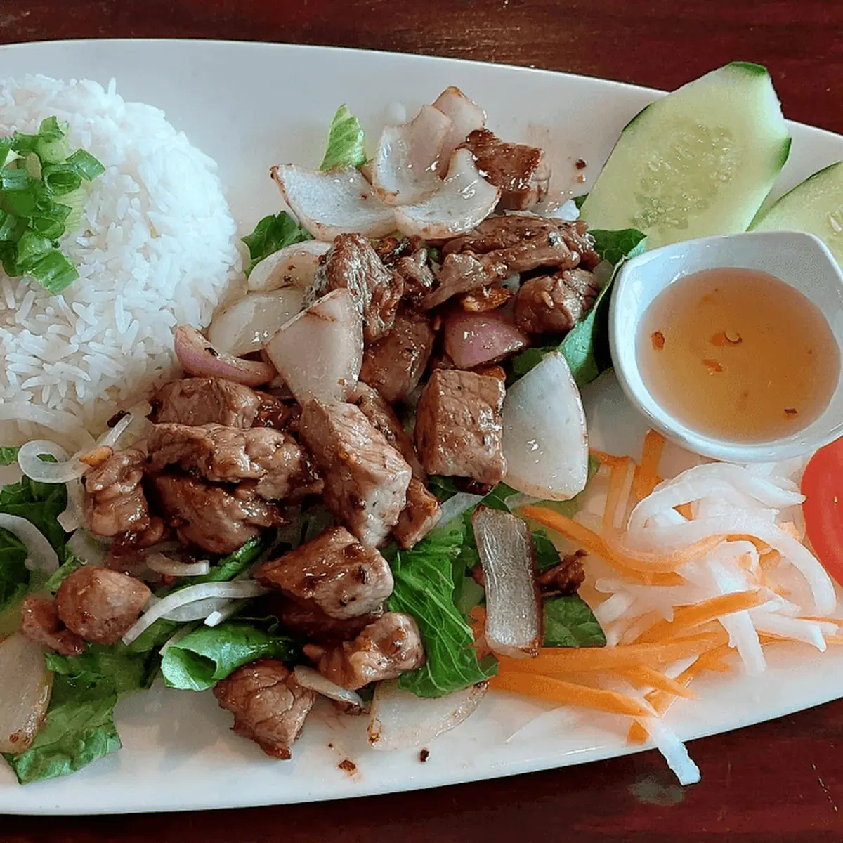 Rice with Grilled Chicken Com GA Nuong