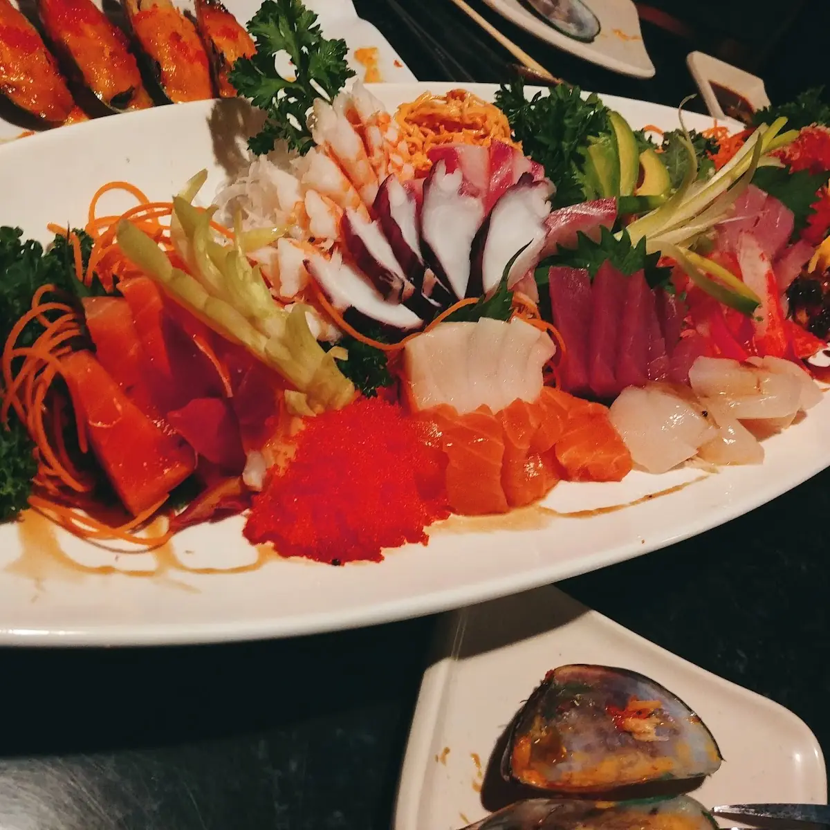 Kani Naruto Rolls and Assorted Sashimi