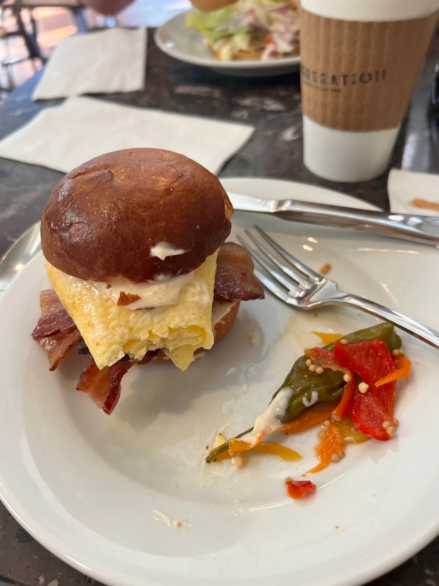 Breakfast Sandwich with Bacon and Pickled Peppers