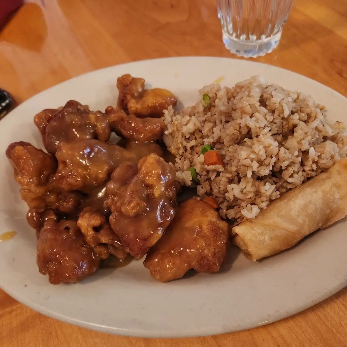 Orange Chicken Fried Rice Egg Roll