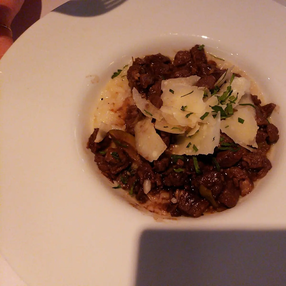Parmesan Risotto with Burgundy Braised Beef