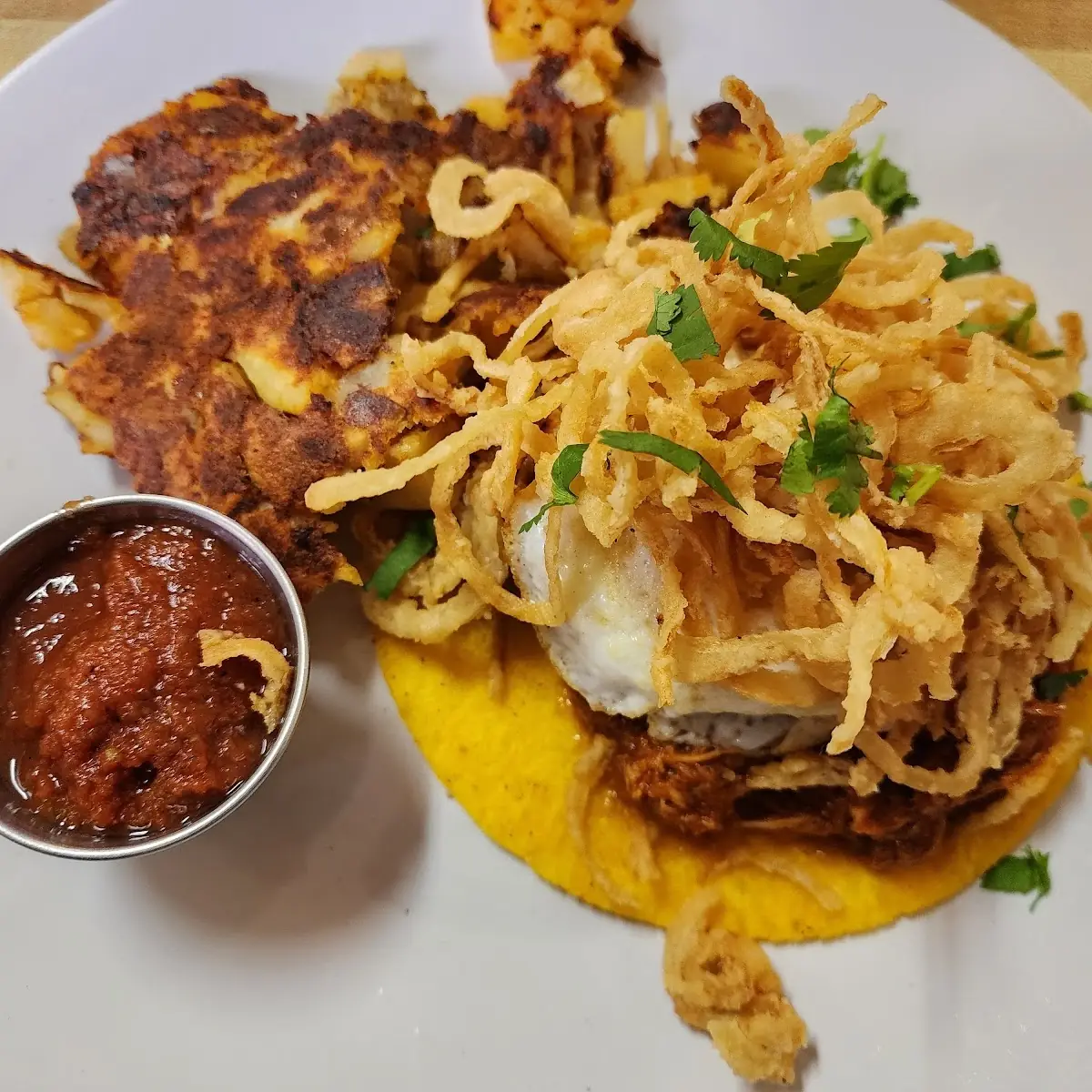 South Indian Spiced Pulled Duck Breakfast