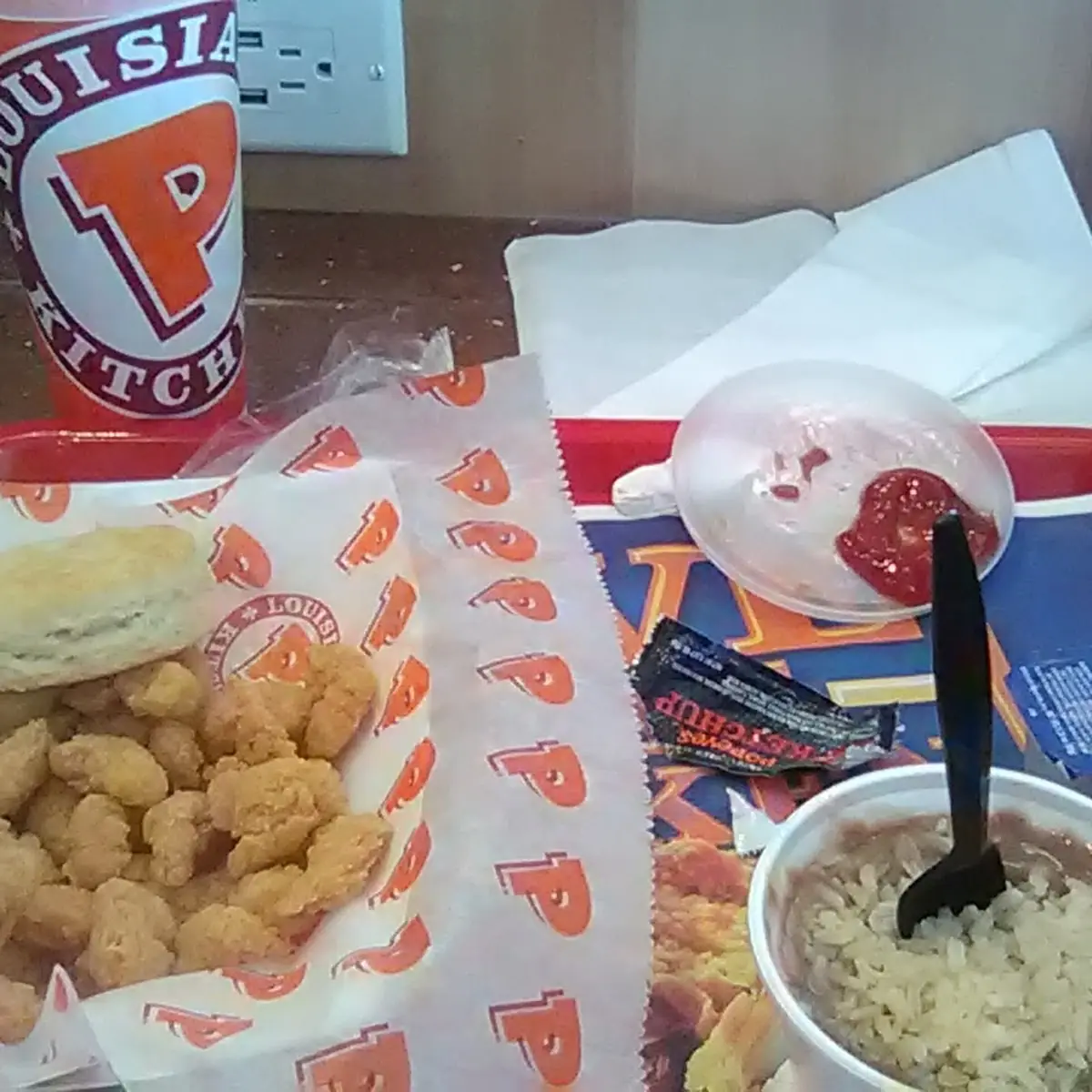 Fried Shrimp Biscuits and Red Beans