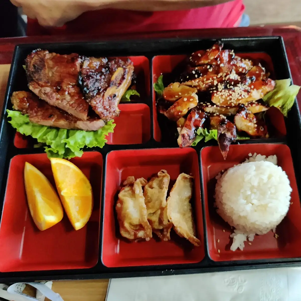Bento Box Teriyaki Chicken Beef Ribs