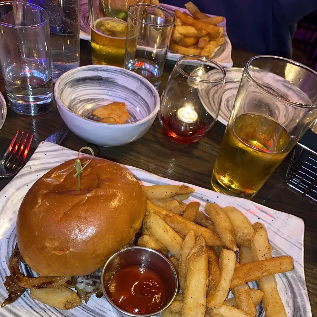 Brisket Sandwich and Fries