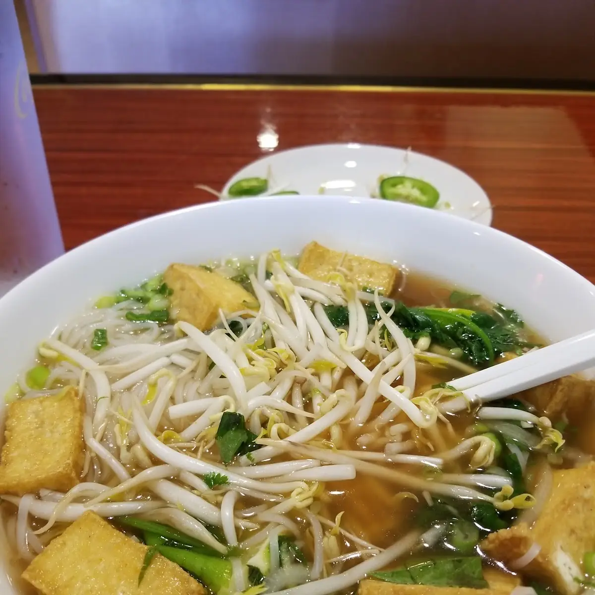 Rice Noodle with Pho Broth & Fried Tofu Vegetarian Phở