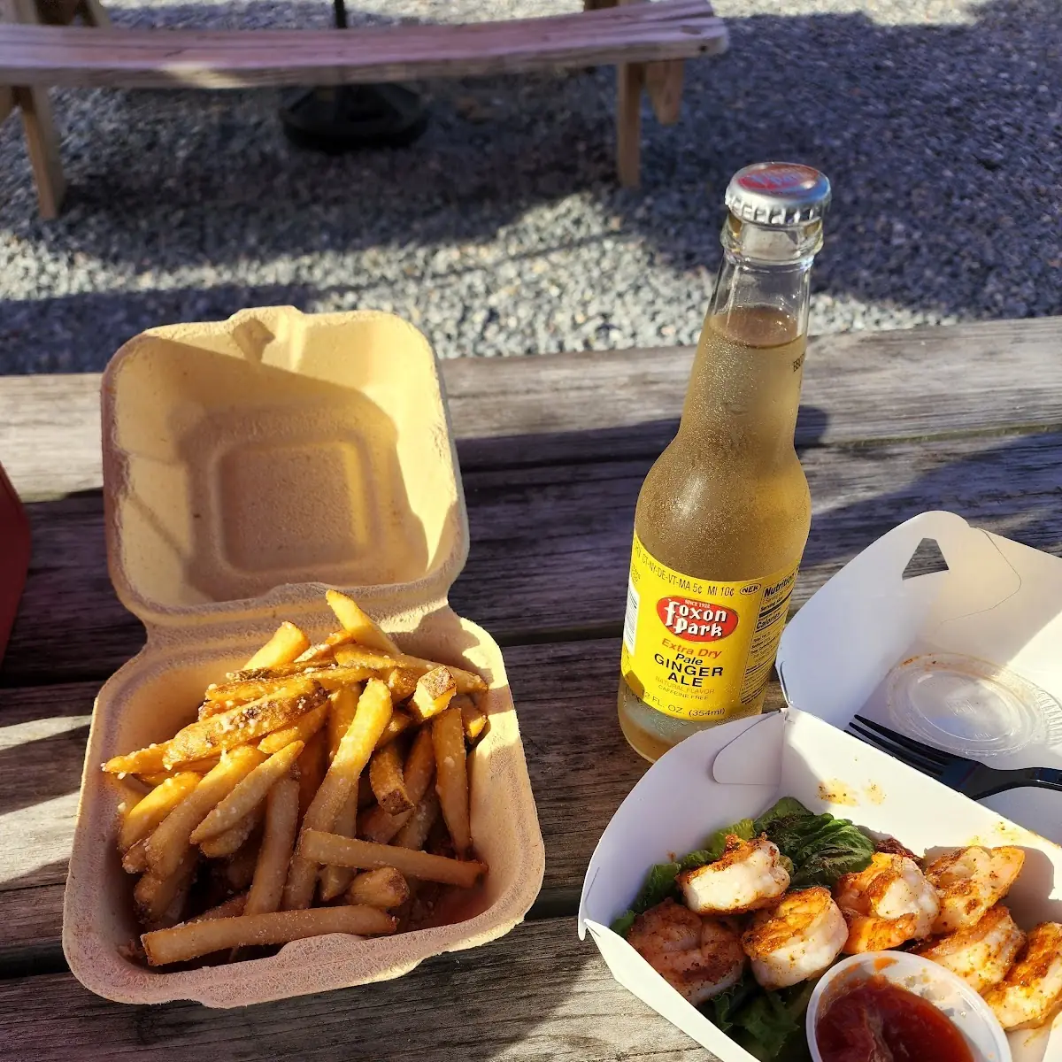 Grilled Shrimp and Truffle Fries