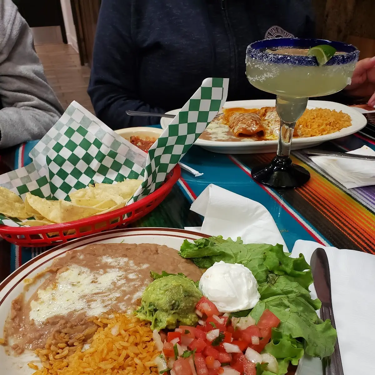 Side if Refried Beans and Rice and Beans
