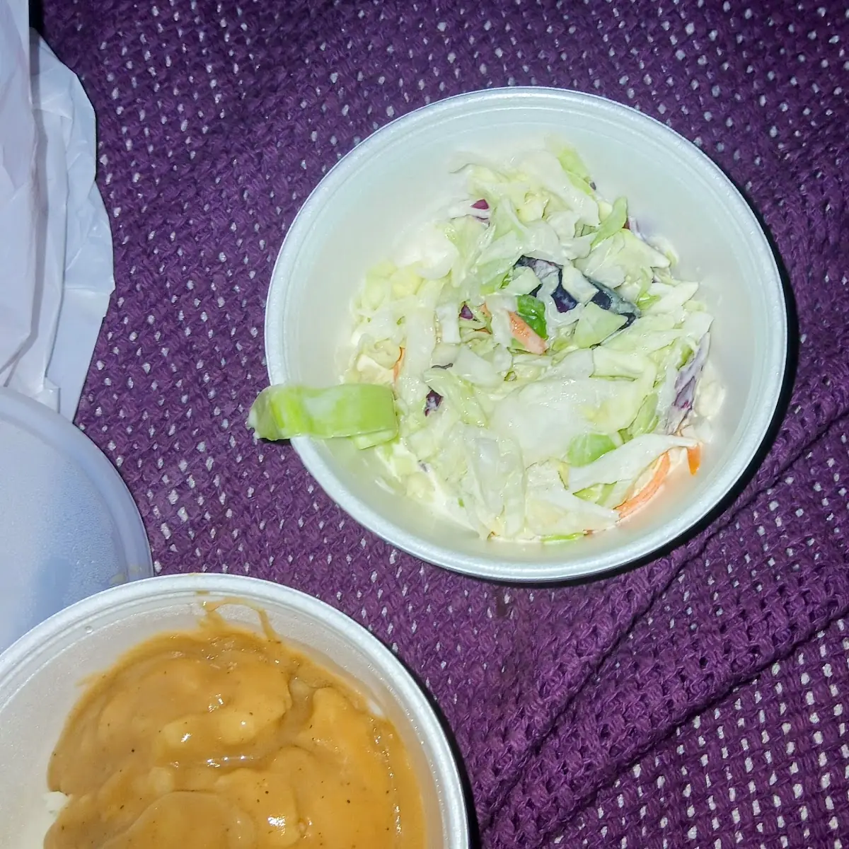 Cole Slaw and Mashed Potatoes and Gravy