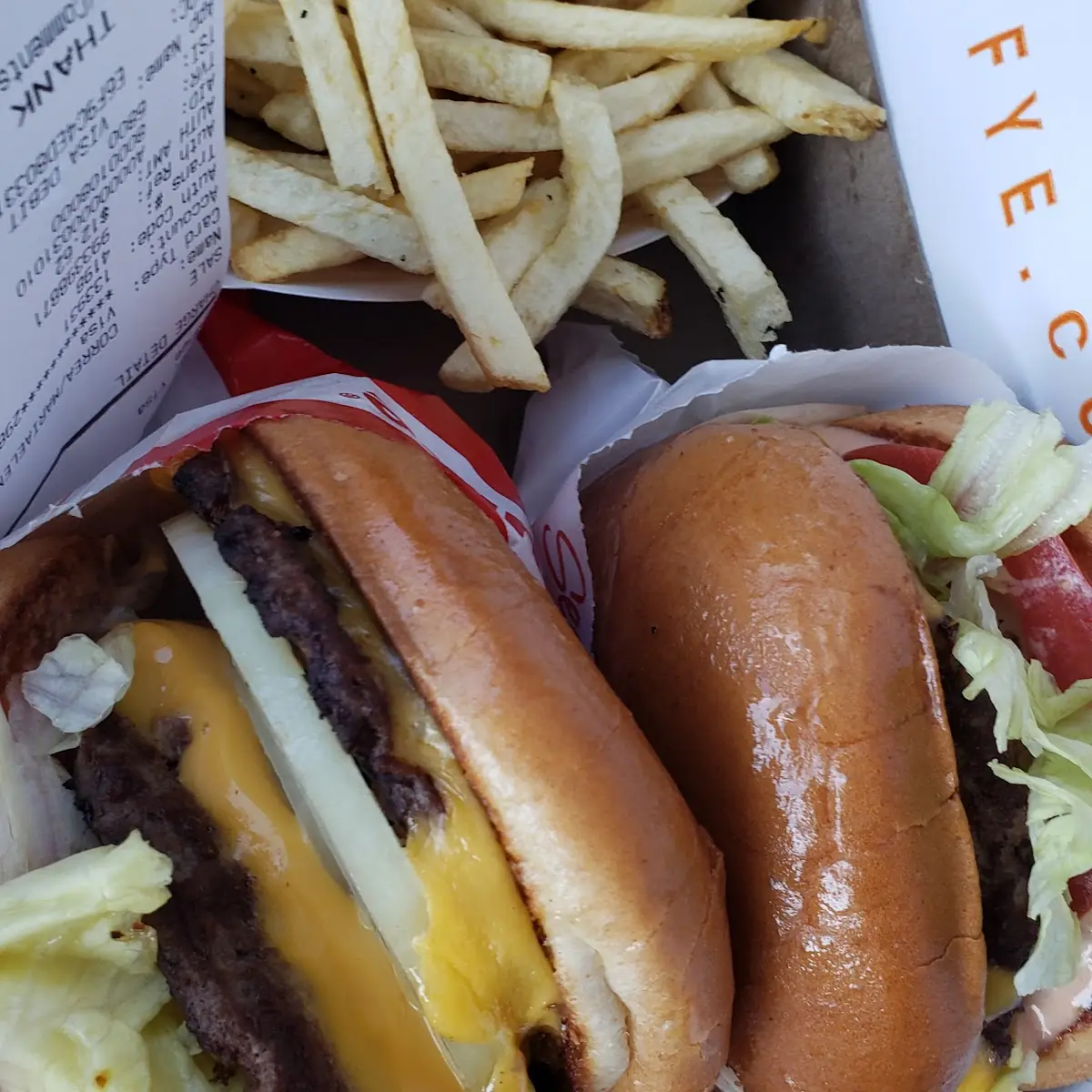 Double Cheeseburger with Fries and Cheeseburger