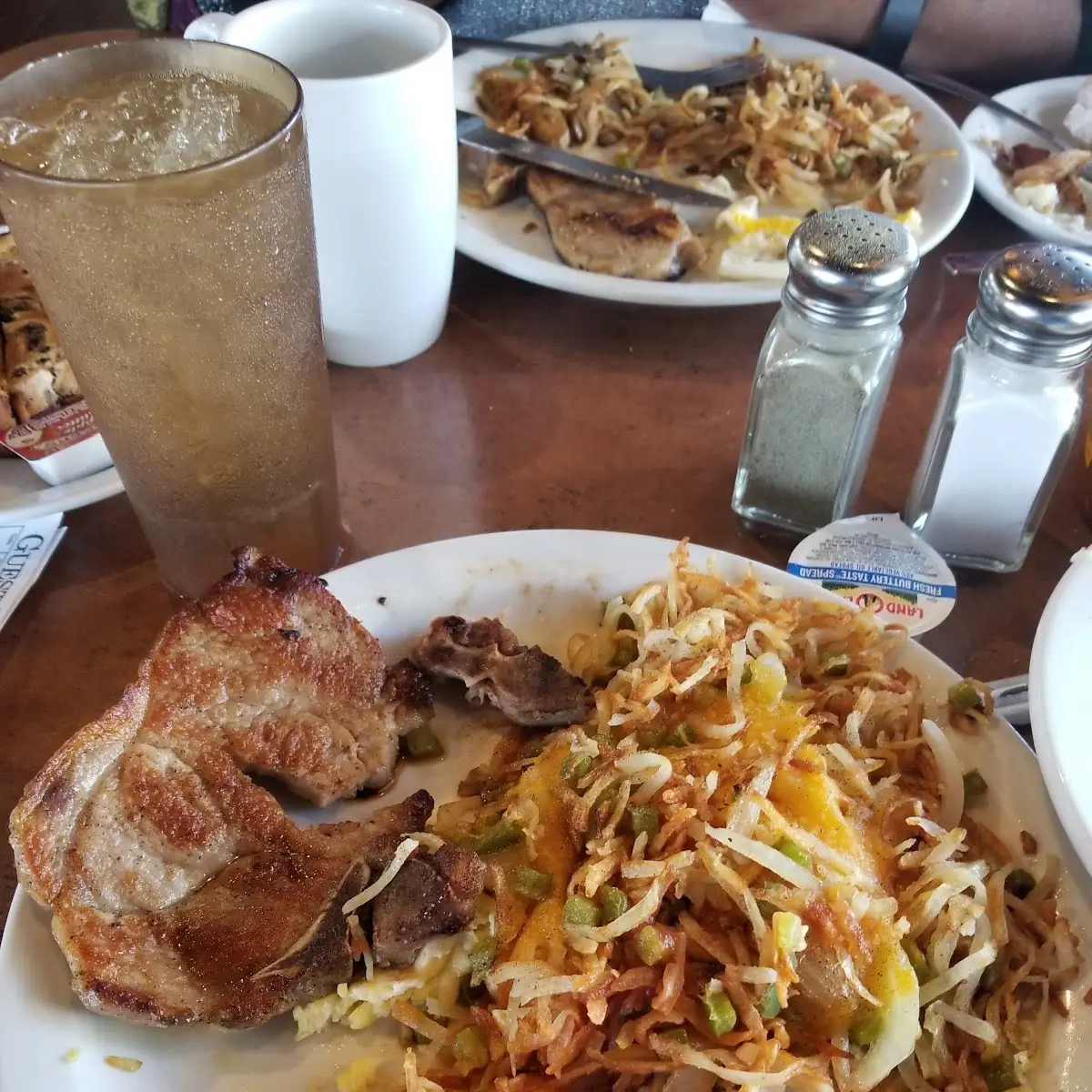 Grilled Pork Chops with Loaded Scattered Hashbrowns