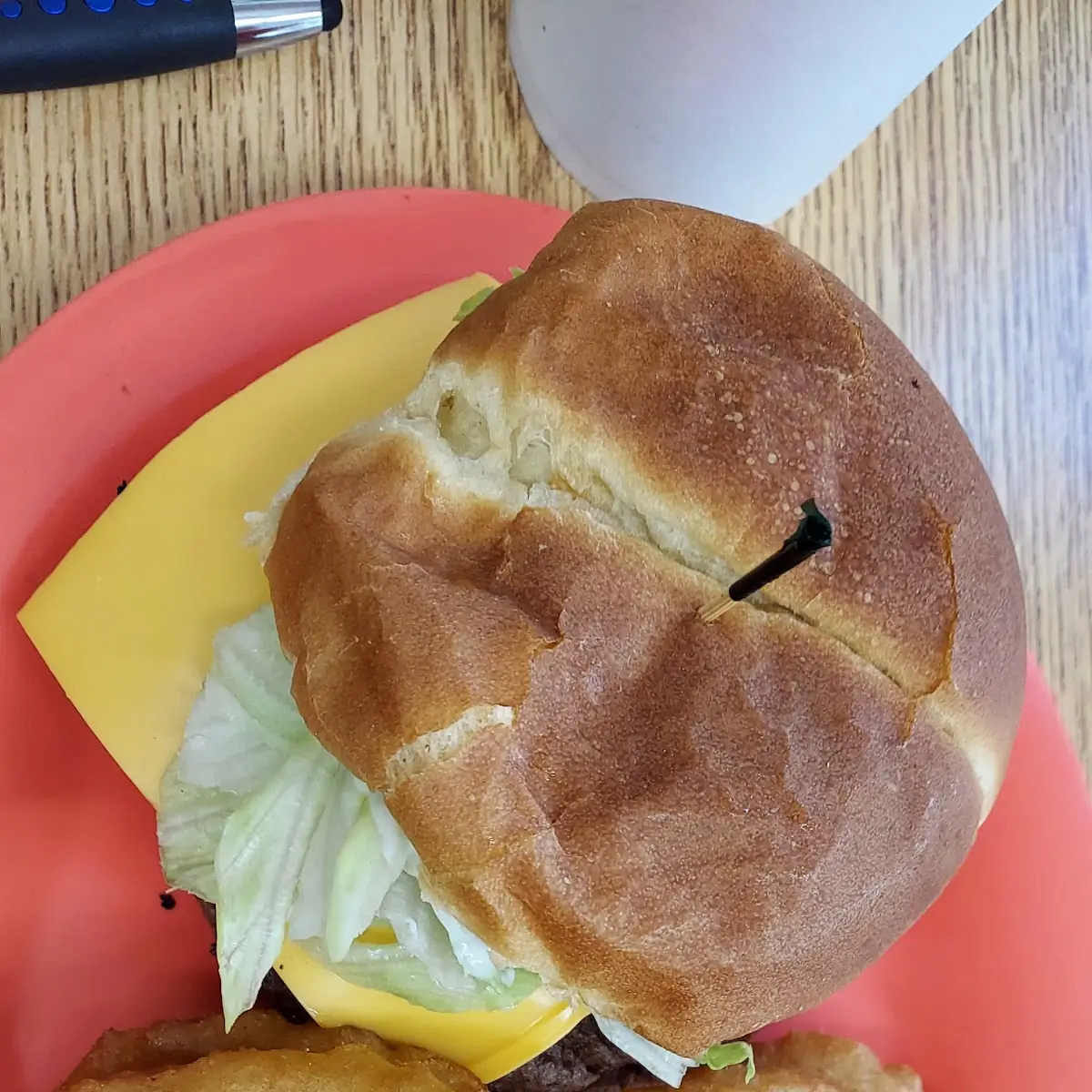 Hamburger and Onion Rings