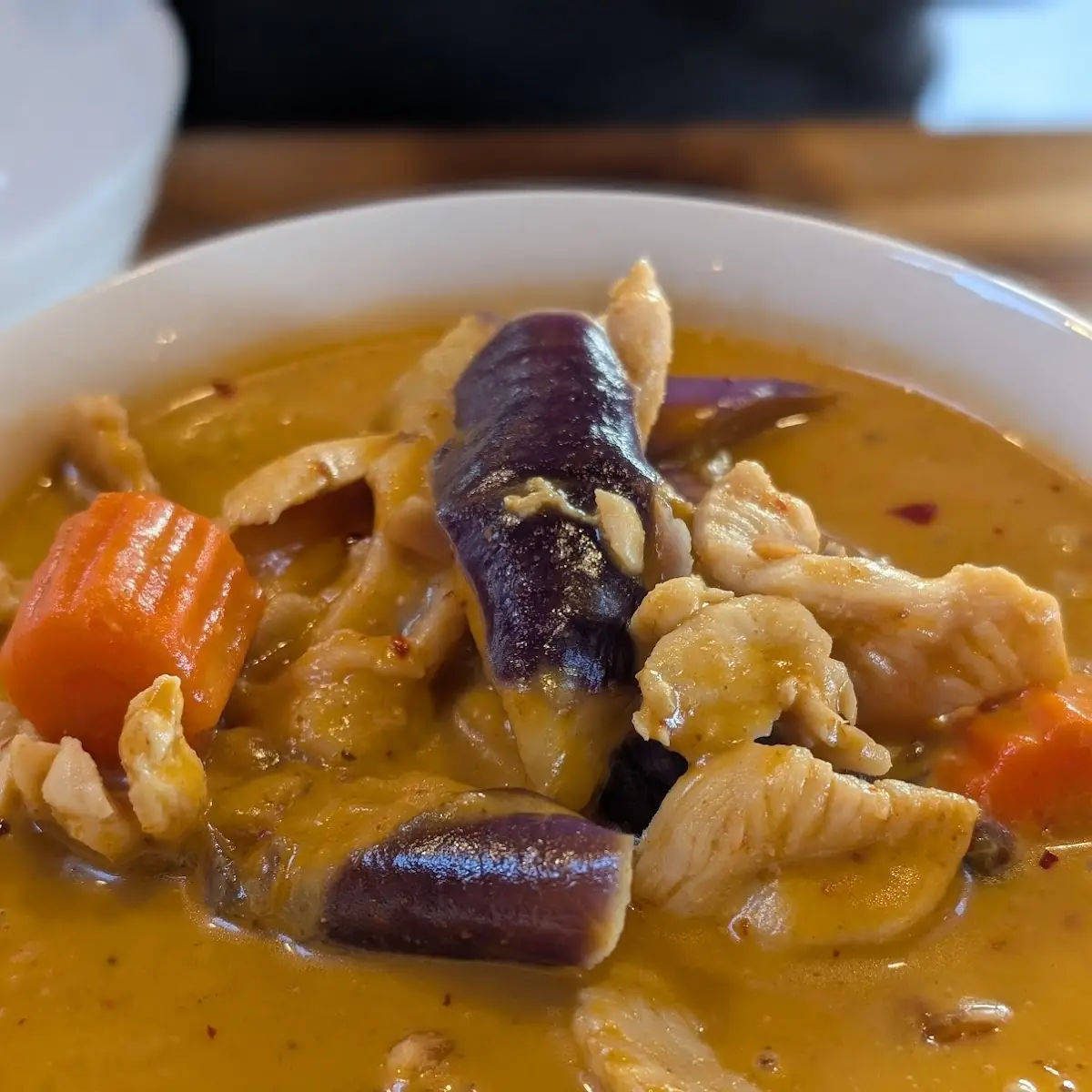 Massaman Curry with Chicken Sub Potatoes with Eggplant