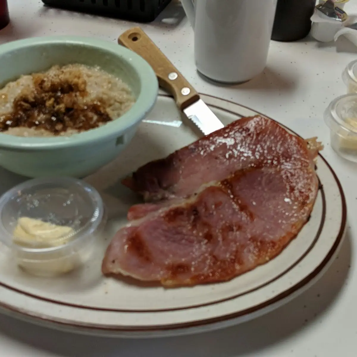 Country Ham and Oatmeal