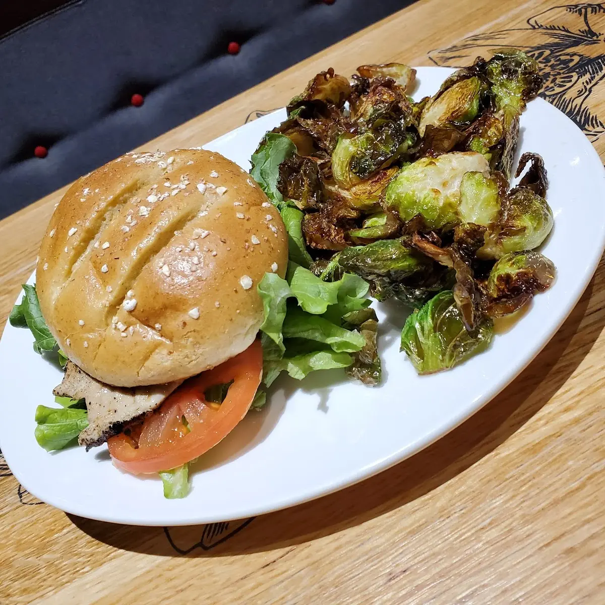 Grilled Chicken Sandwich with Brussels Sprouts