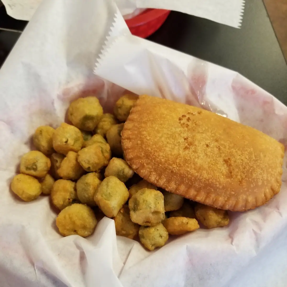 Fried Okra and Meat Pie