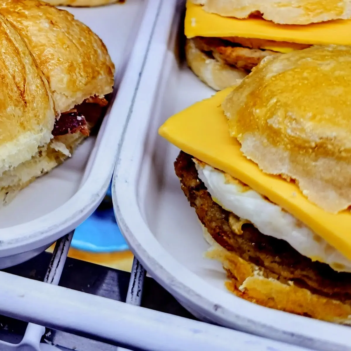 Breakfast Croissant and Biscuit Sandwiches