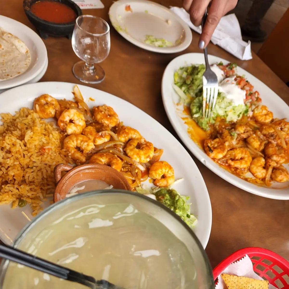 Shrimp Fajitas and Margaritas