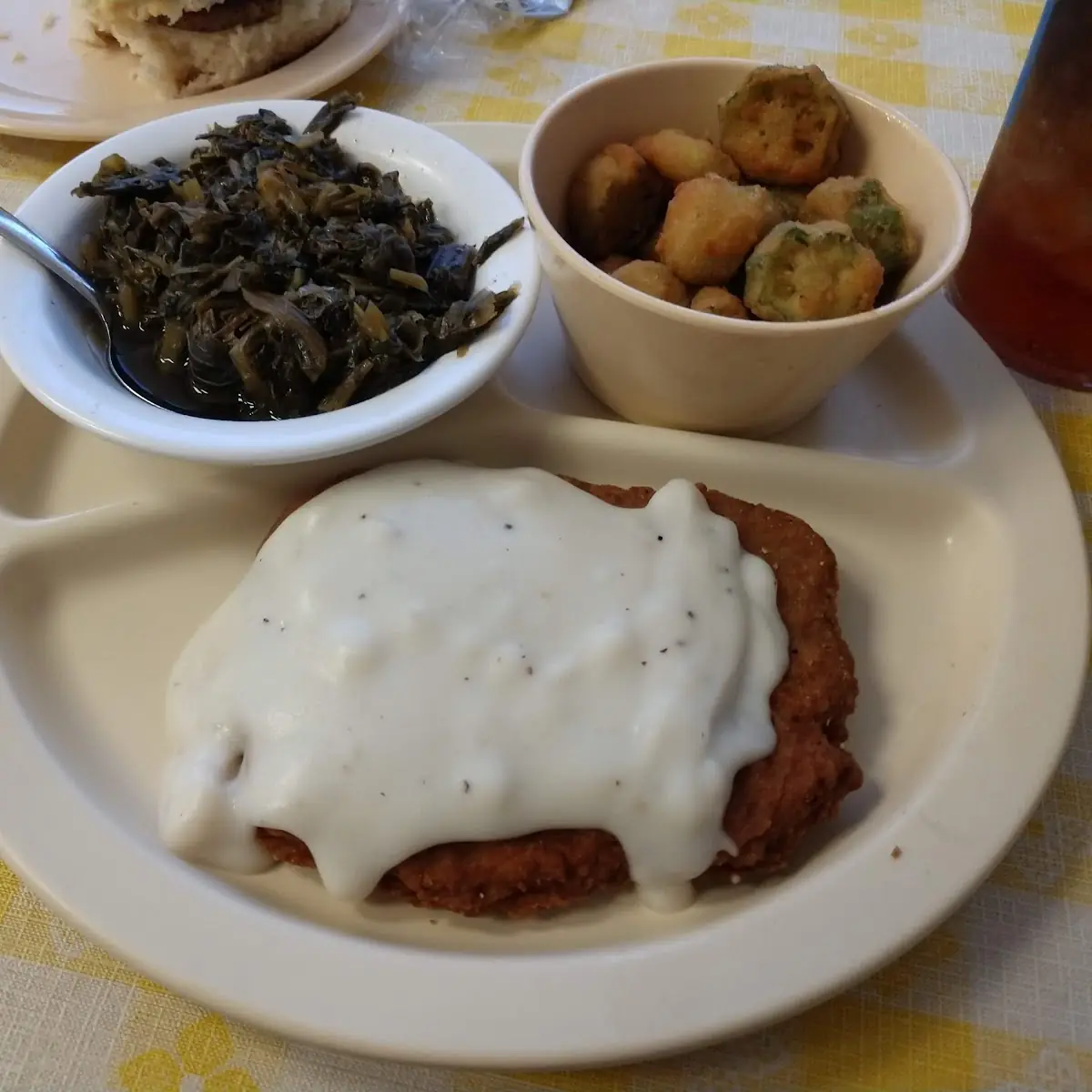 Chicken Fried Steak with Greens