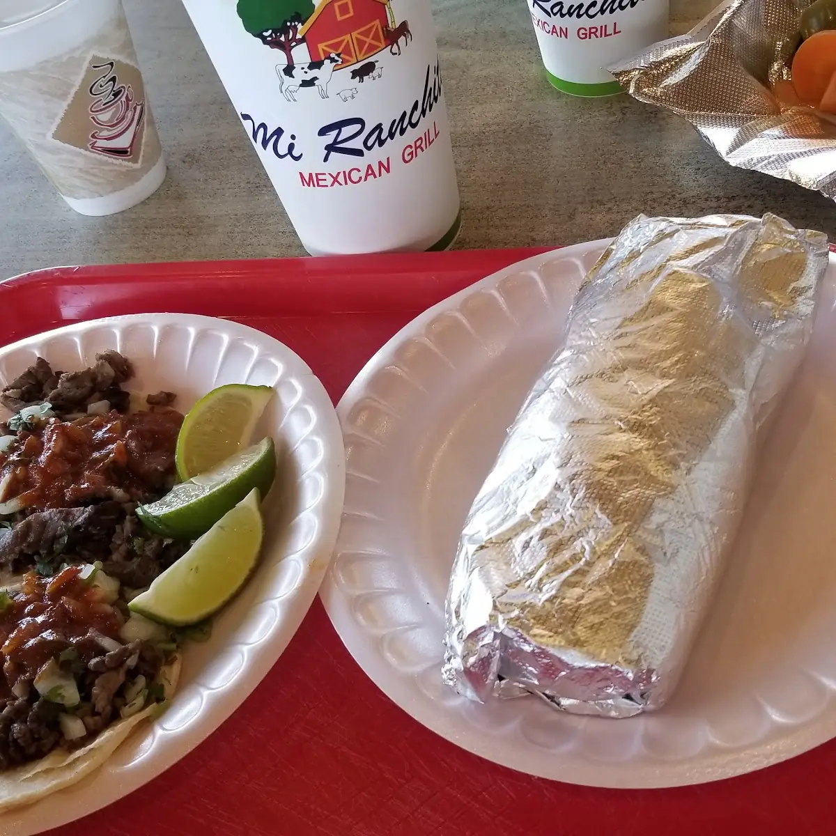 Carne Asada Burrito and Taco