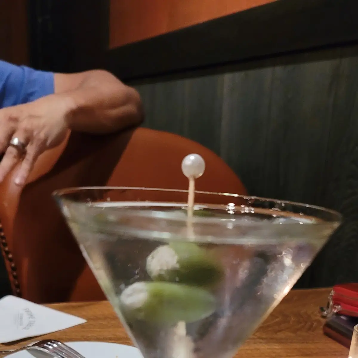 Gin Martini with Blue Cheese Olives