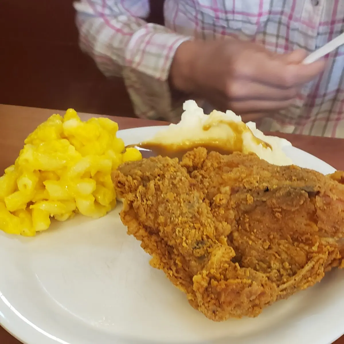 Mashed Potatoes & Gravy with Fried Chicken and Macaroni & Cheese