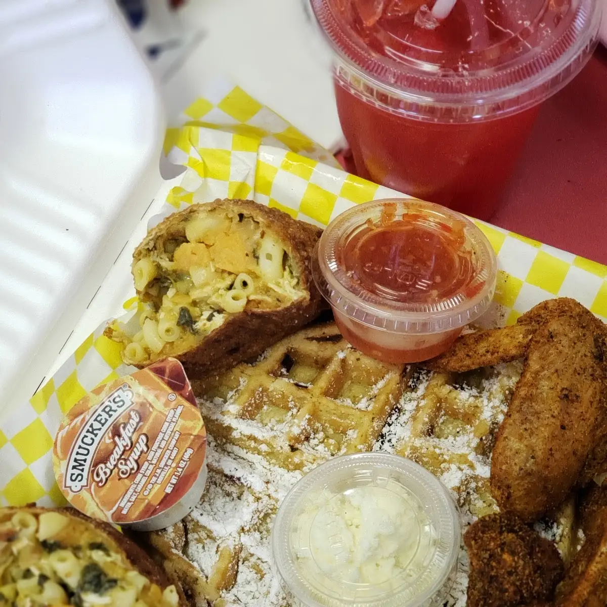 Chicken and Waffles Mac and Cheese Soul Roll