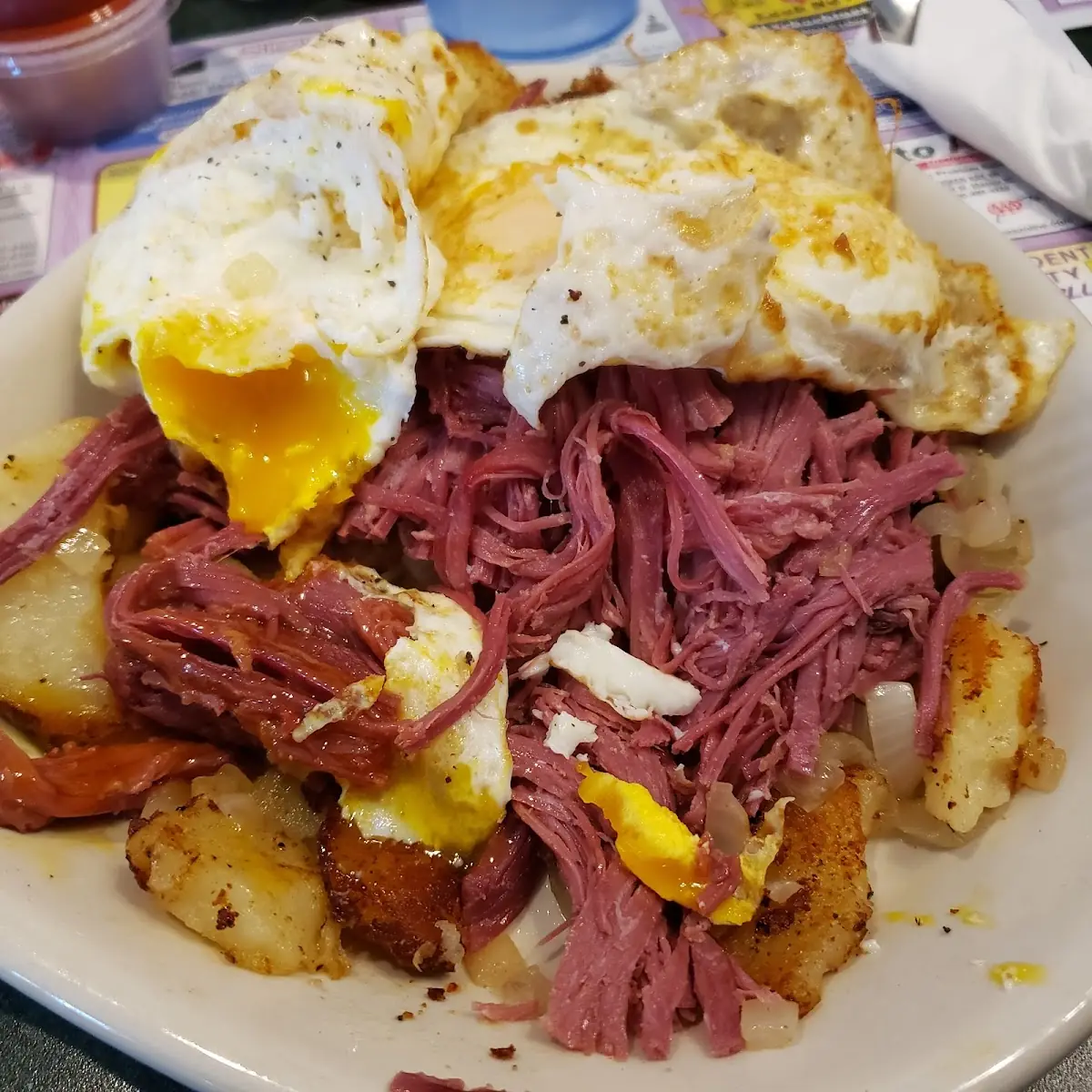 Corned Beef Hash Skillet Extra Eggs