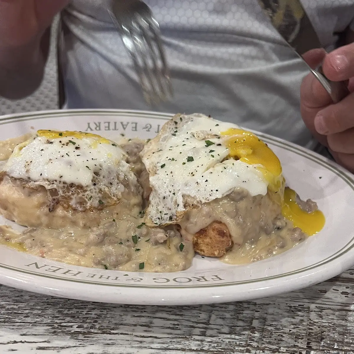 Biscuits and Gravy with Eggs