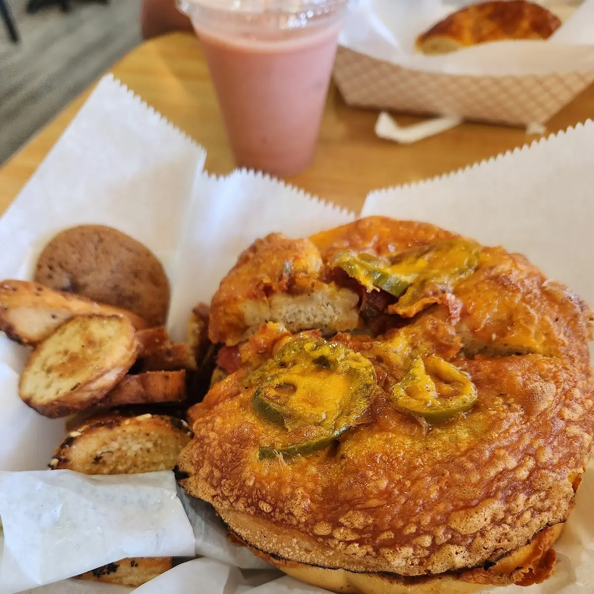 Ham and Cheese Bagel Sandwich