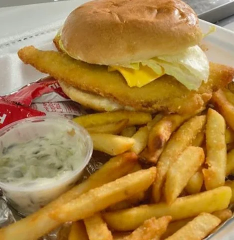 Fish Sandwich and Fries