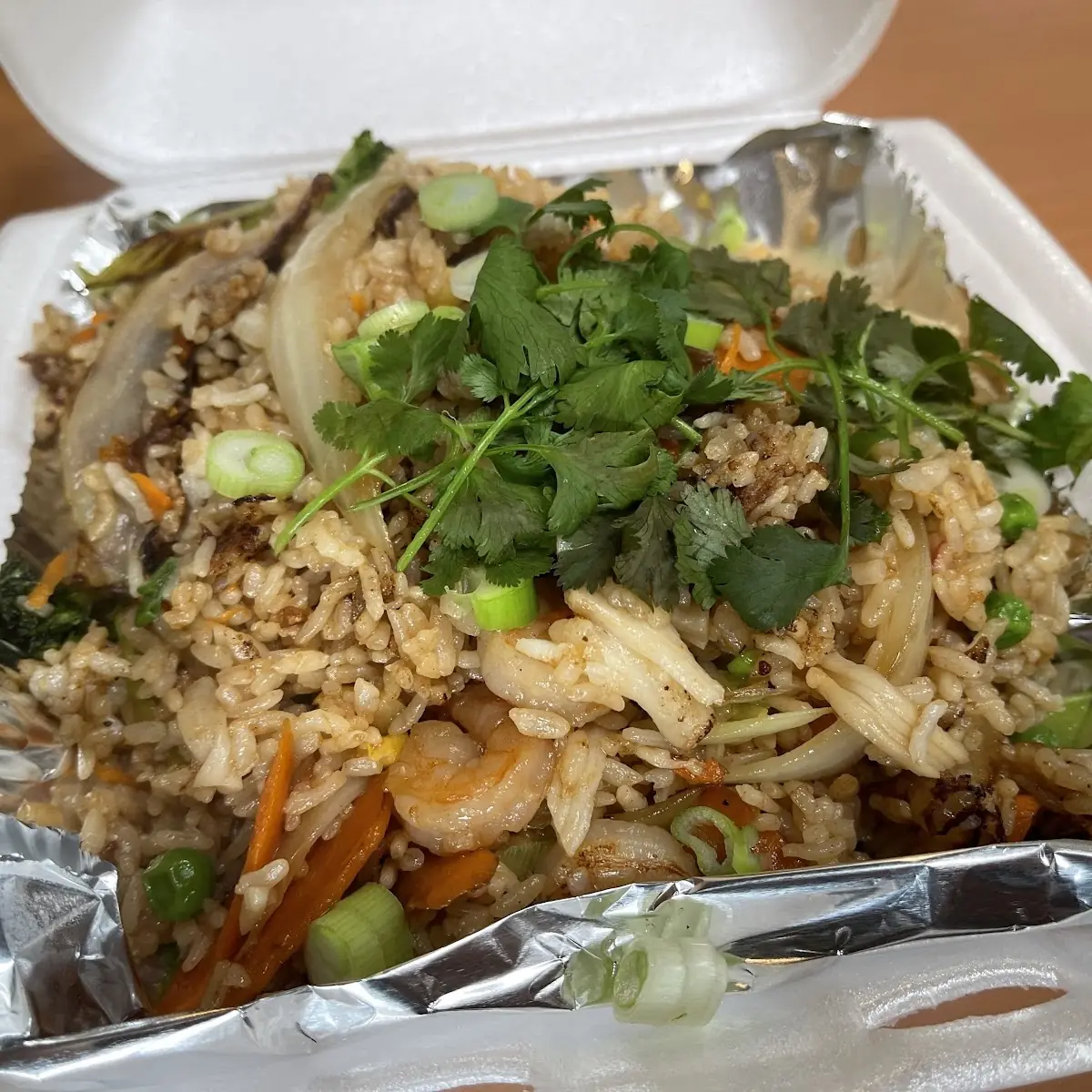 Shrimp Fried Rice with Ham & Egg-Sub Chicken or Beef