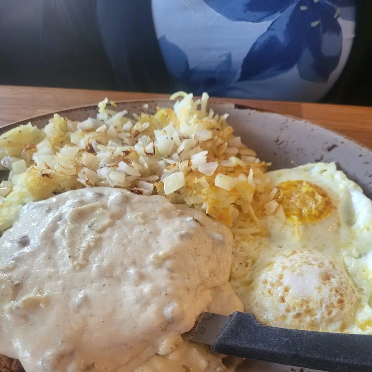 Chicken Fried Steak Hash Browns Eggs