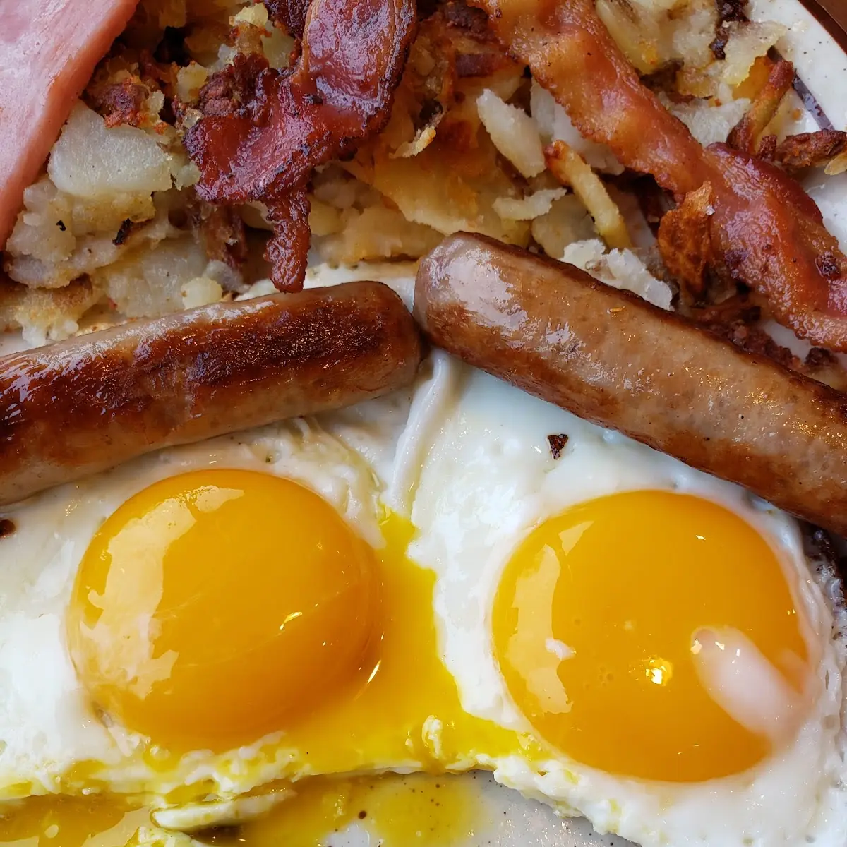Ham Bacon or Sausage Omelette with American Cheese