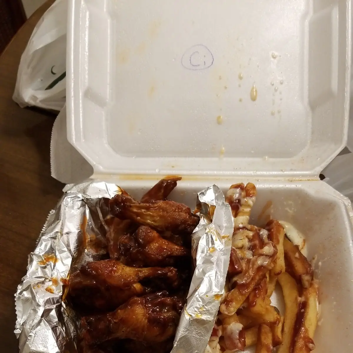 Honey BBQ Wings with Loaded Fries