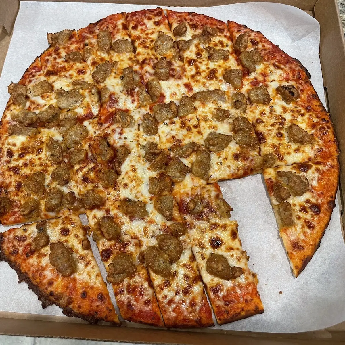 Thin Crust Pizza with Italian Sausage