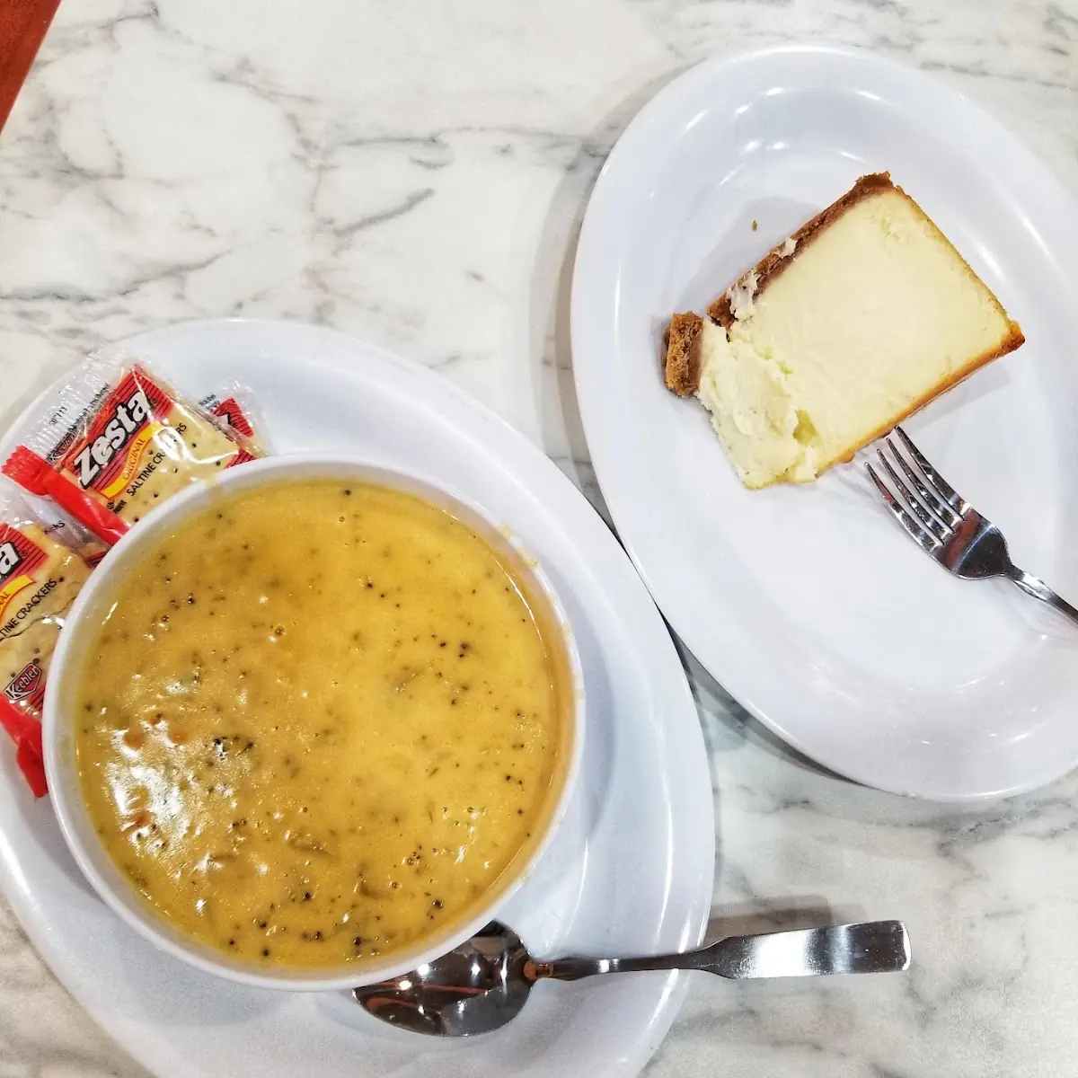 Broccoli Cheddar Soup with Cheesecake