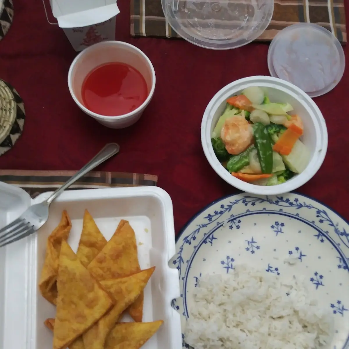 White Rice Crab Shrimp Vegetable