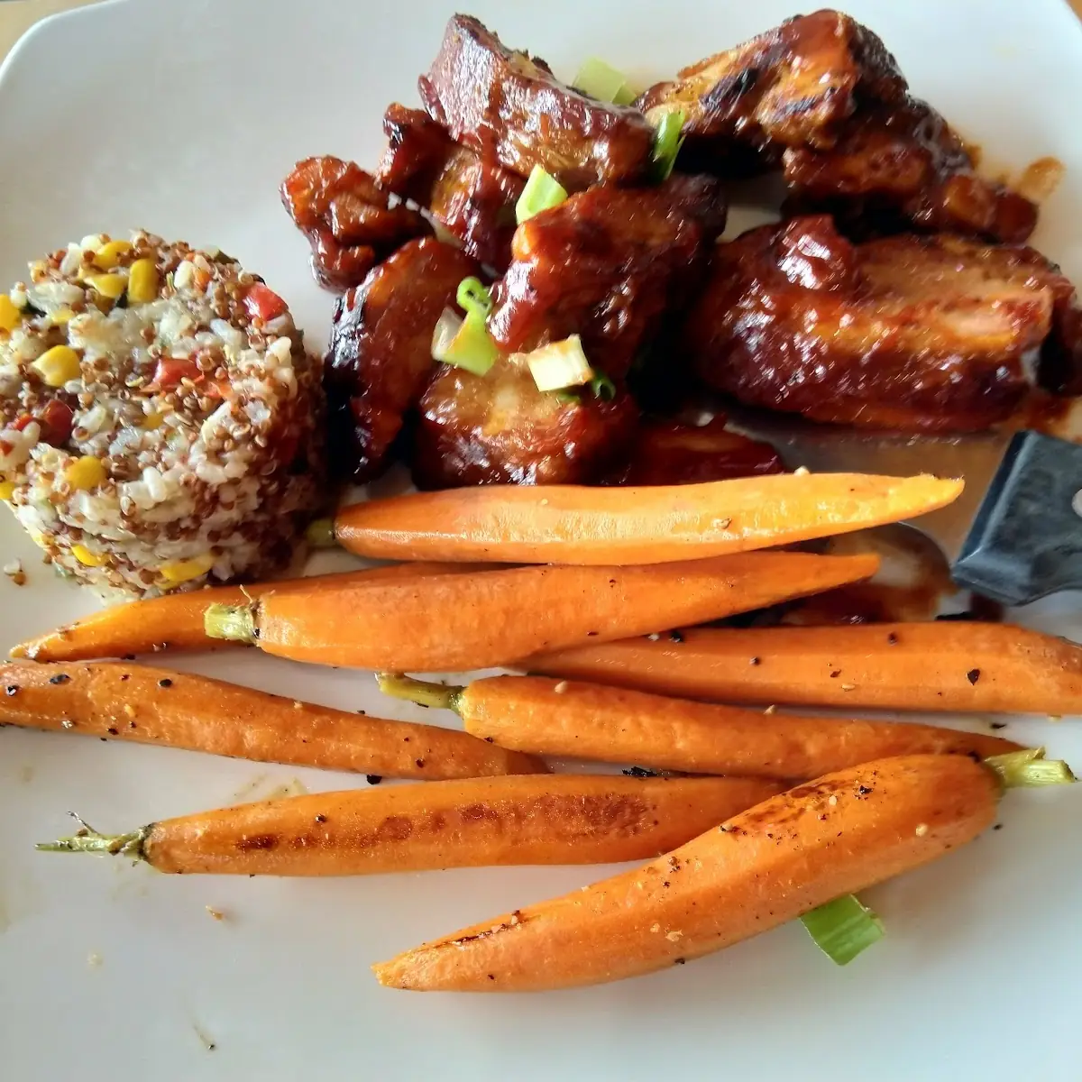 Roasted Petite Carrots Loaded Mashed Potatoes Korean BBQ Quinoa Steamed White Rice Mac & Cheese