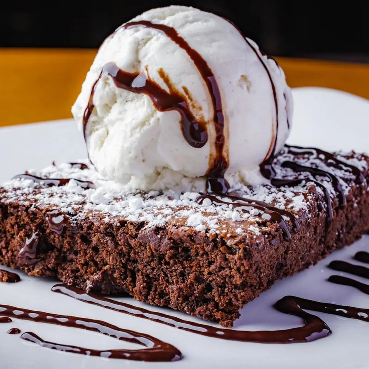 Warm Ghirardelli Brownie Sundae