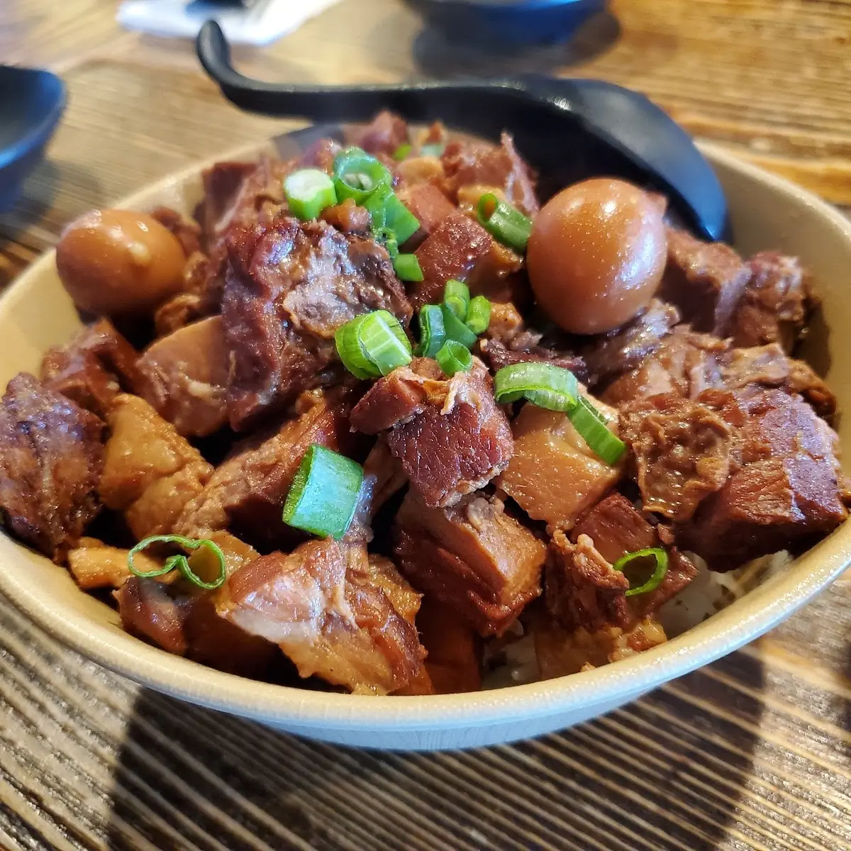 Short Rib and Quail Egg over Rice