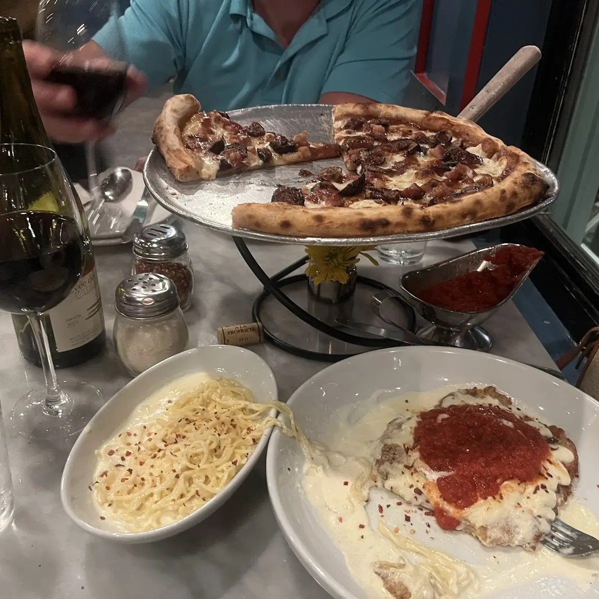 Fig Pizza Chicken Parmesan with Alfredo
