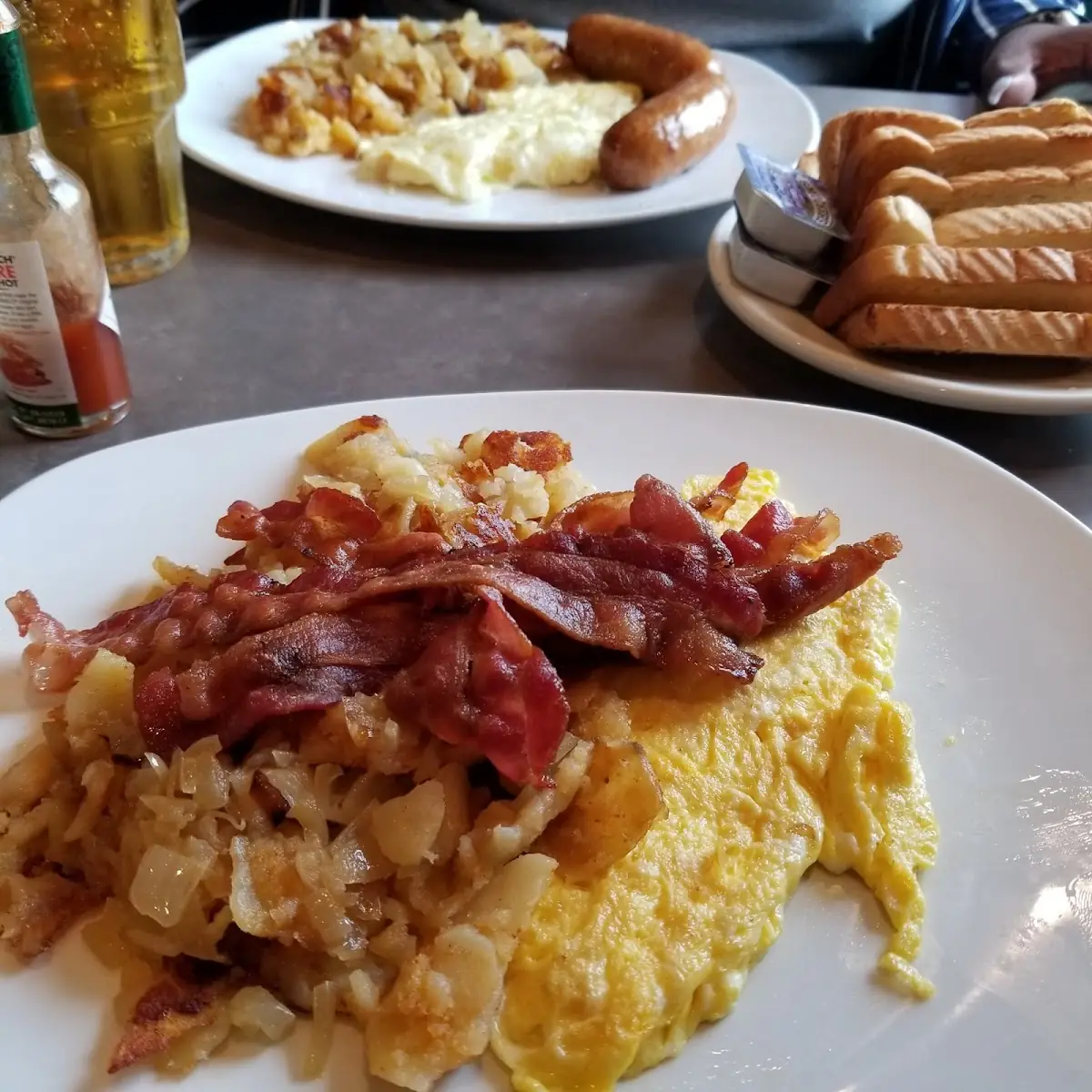 Scrambled Eggs with Bacon and Home Fries