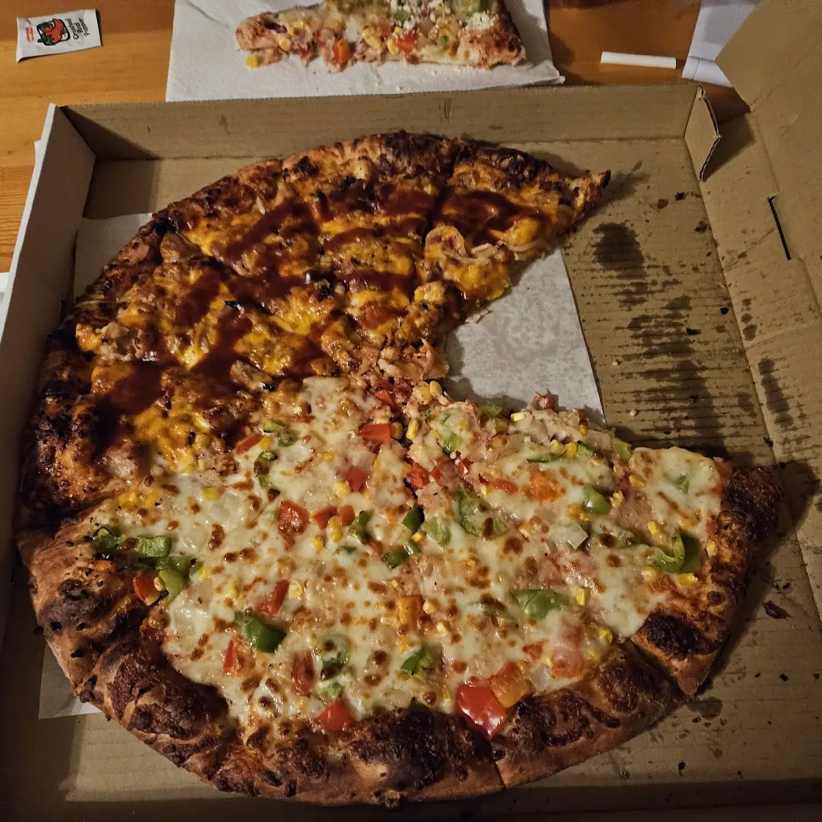 Half BBQ Chicken Half Vegetarian