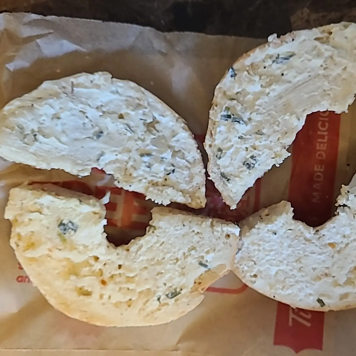 Everything Bagel Toasted with Onion and Chive Cream Cheese