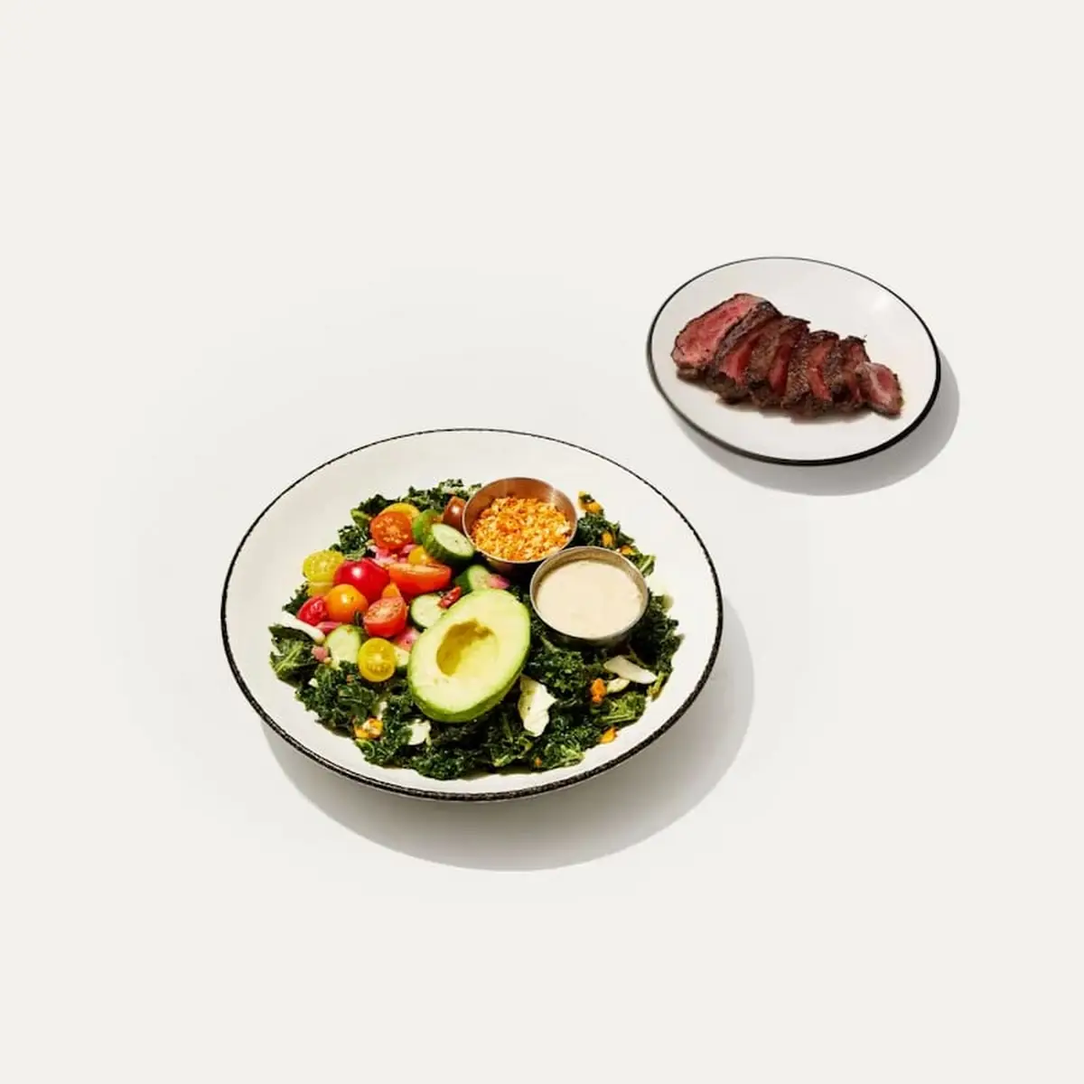 Kale Caesar Salad with Char-Grilled Steak